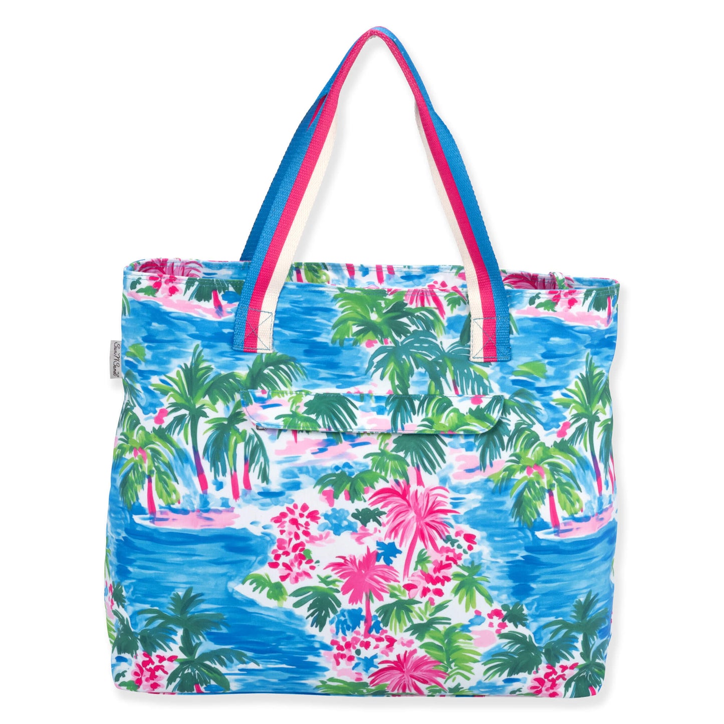 SunNSand Palm Island キャンバス ショルダートートバッグ（ハットホルダー付き）