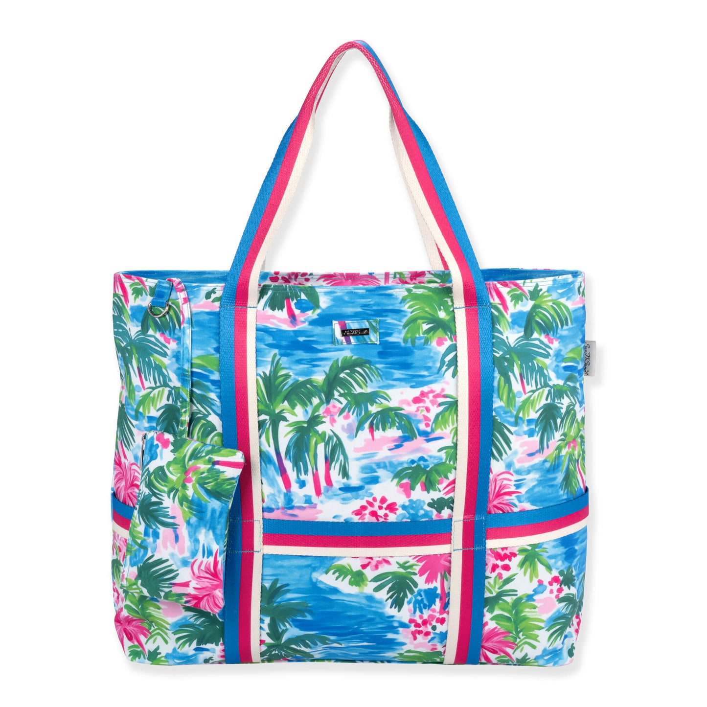 SunNSand Palm Island キャンバス ショルダートートバッグ（ハットホルダー付き）