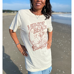 Venice Beach グラフィックTシャツ クリーム